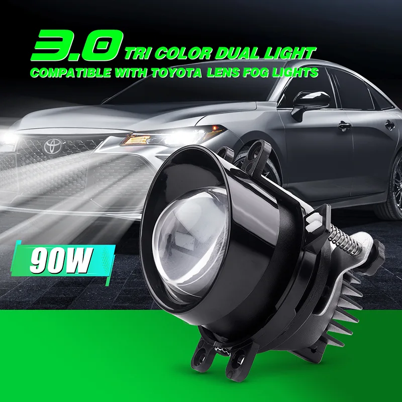 W0624X/3-inch Toyota-Specific Three-Color Dual-Color Lens Fog Lights